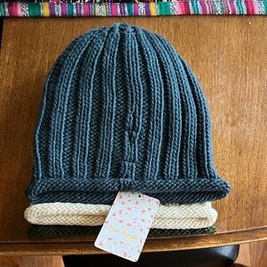 Free People Kids Chunky Ribbed Beanie in Teal-Blue